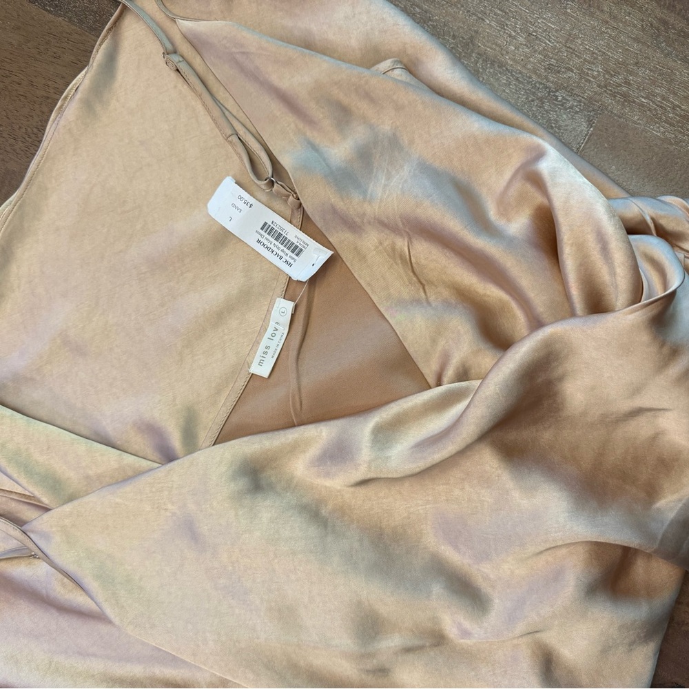 Satin wrap dress NWT - L